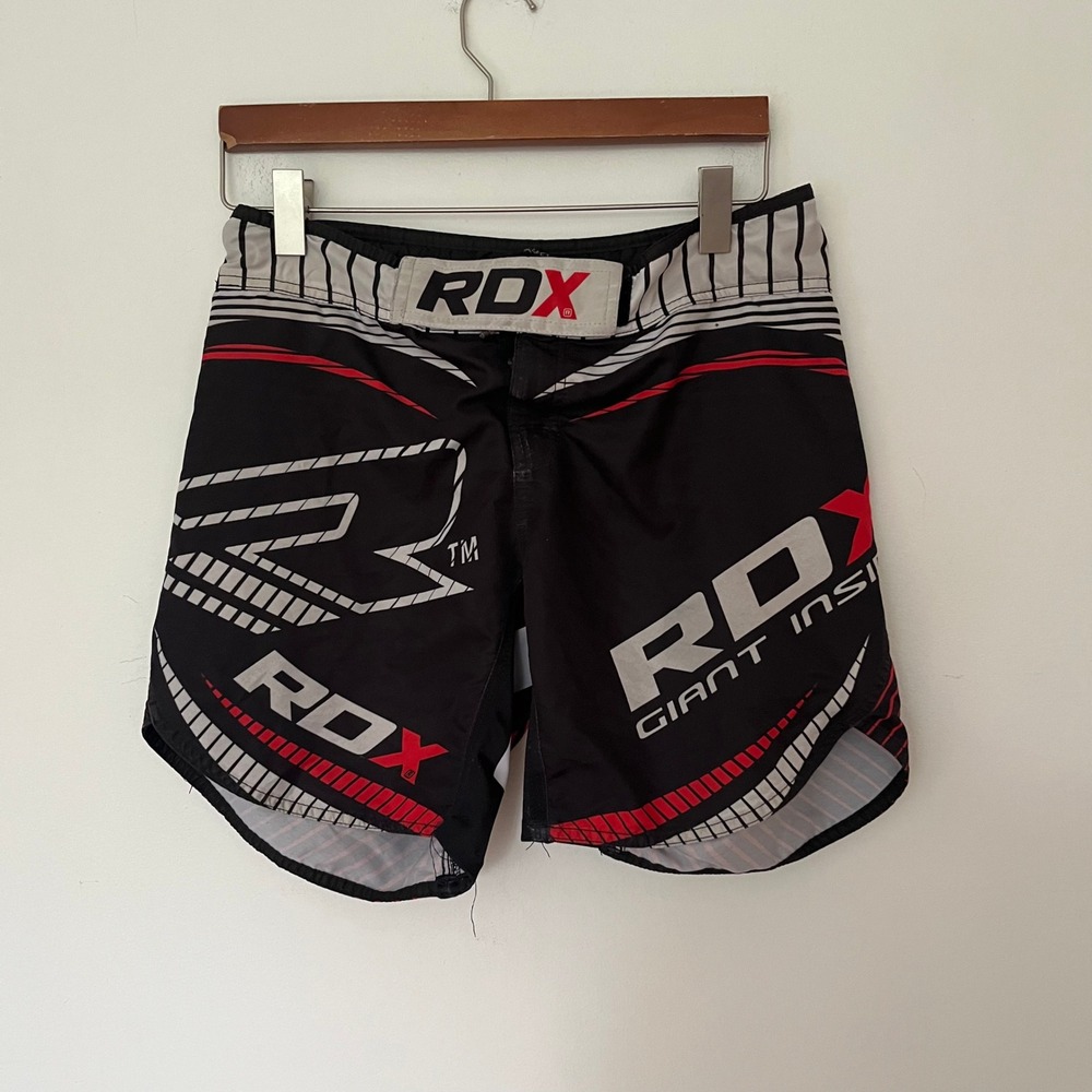 RDX Giant Inside MMA Shorts Black Red White Grappling Fight Trunks Mens Small